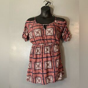 Hippie Rose Cold Shoulder Micro Mini Dress in Pink and Black